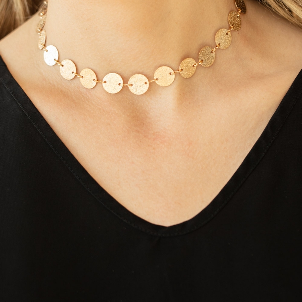 Gold Choker necklace by Paparazzi